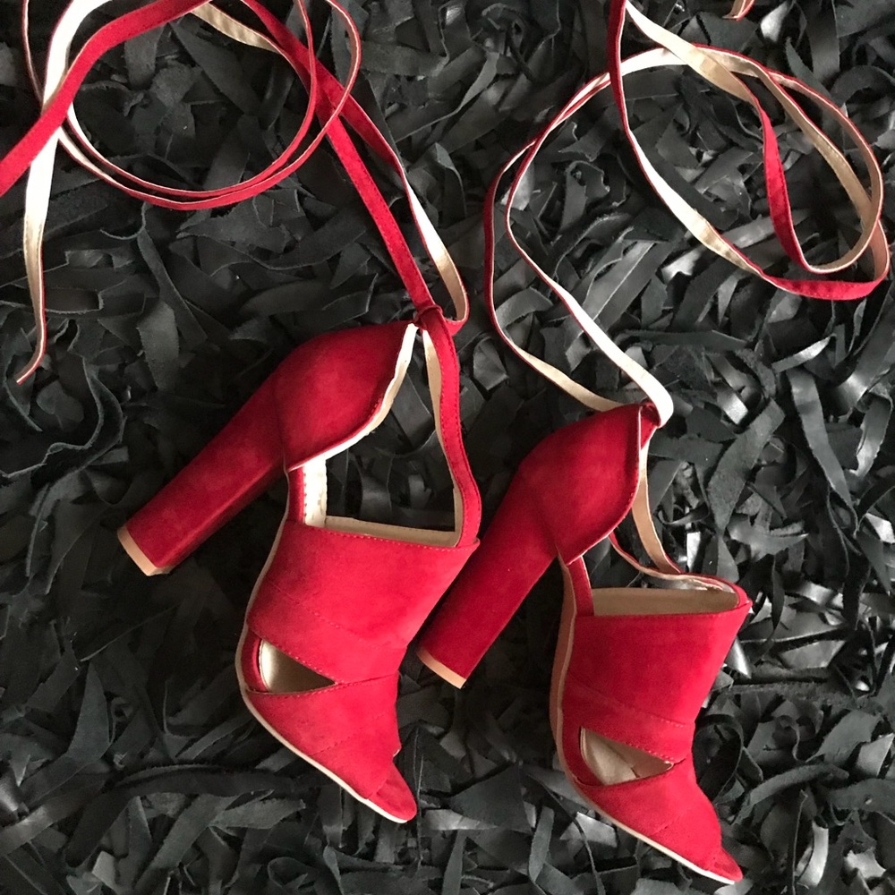 Chunky Lace Up Heels